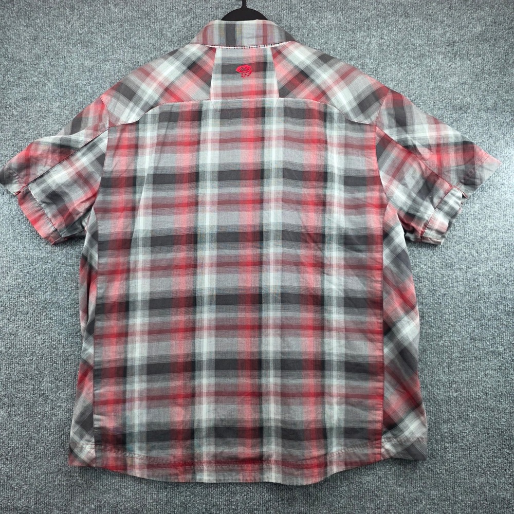 Mountain Hardwear Mens Red Plaid Western Snap Short Sleeve Shirt OM4664 Large - Picture 7 of 9